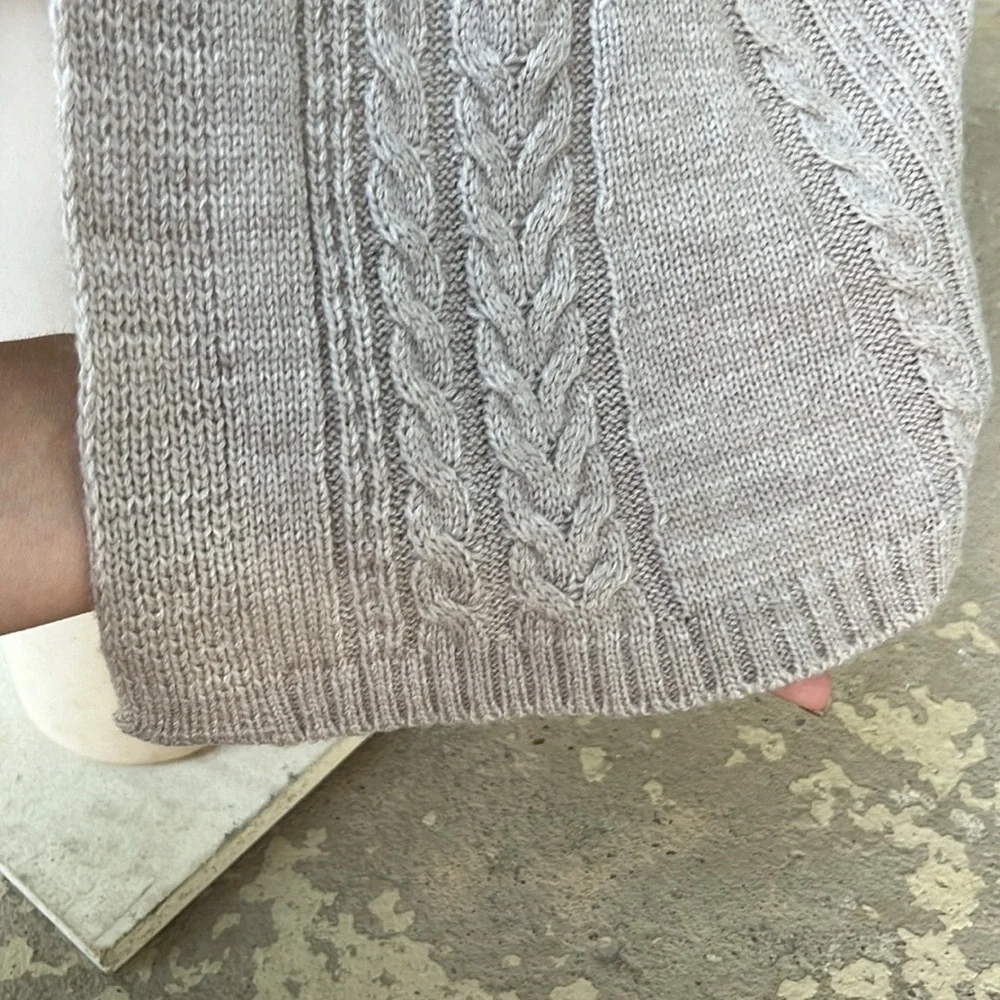 New Napa Valley oatmeal fan back long cardigan - Picture 5 of 14